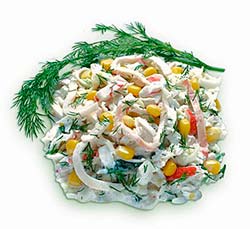 Готовим салат из кальмара салат из кальмара